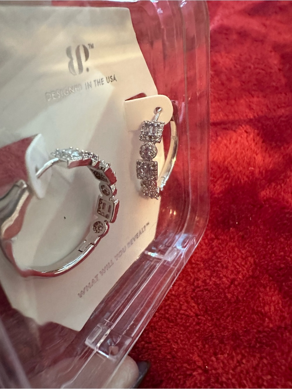 Sterling Silver Cubic Zirconia Hoop Earrings - Silver